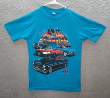 Vintage Sun Sportswear Shirt Mens Medium Blue Single Stitch Grunge 1980s 1990s