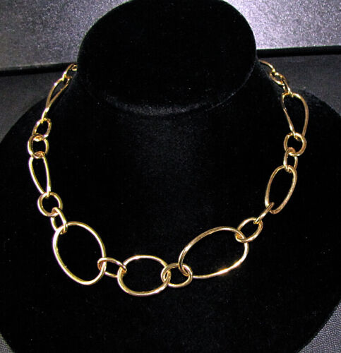 Vintage Joan Rivers Necklace and Earrings Set Gold Metal Chain Link Drop Dangle - Picture 2 of 6