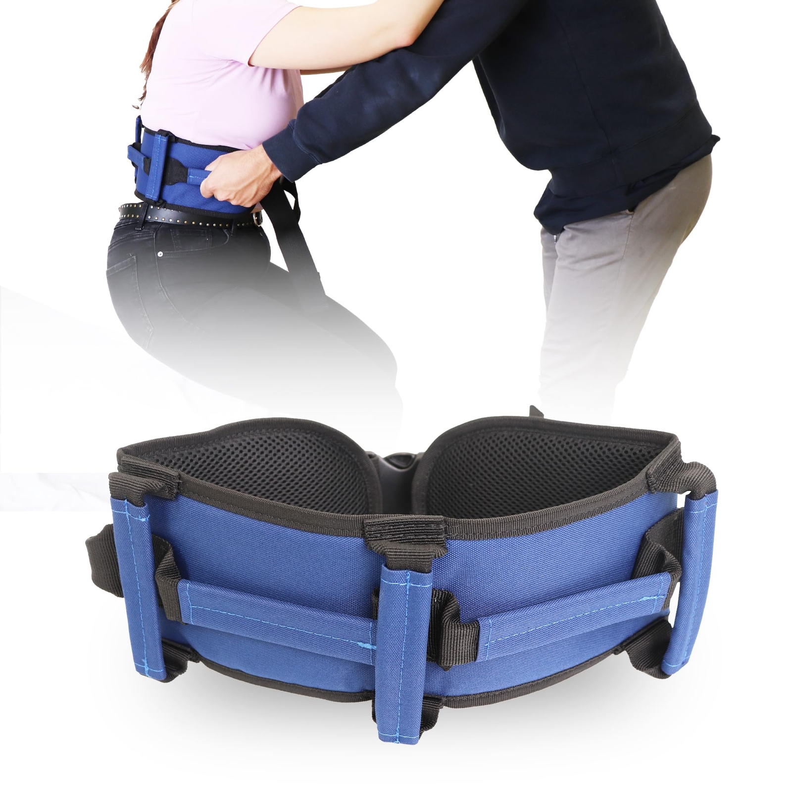 - Transfergurt mit 7 Griffen Transferhilfen Bett Rollstuhl Hebehilfe für Mobi...