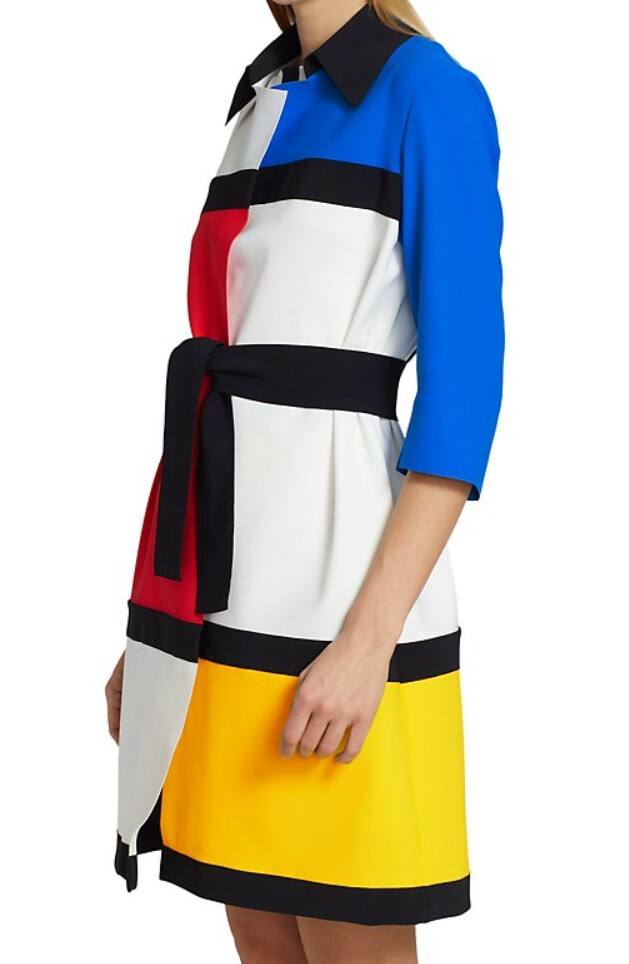 SAINT LAURENT Giacca nuova con etichette Chiara Boni La Petite Robe Marilu Mondrian stampa 8 $995 manca cintura