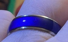      Color Changing Mood Ring Enamel Stainless Steel Size 9 US Seller FREE SHIP
