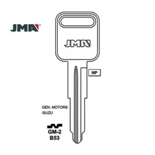 JMA Replacement Uncut Key Blank for GM - B53 - GM-2 (10 Pack)