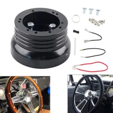 For GM Chevy 5 & 6 Hole Steering Wheel Hub Adapter Flaming River Ididit BlacK