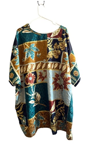 Top de caftán con retazos florales Naqui New York para mujer 3XL cuello en V elegante estilo boho - Imagen 2 de 7