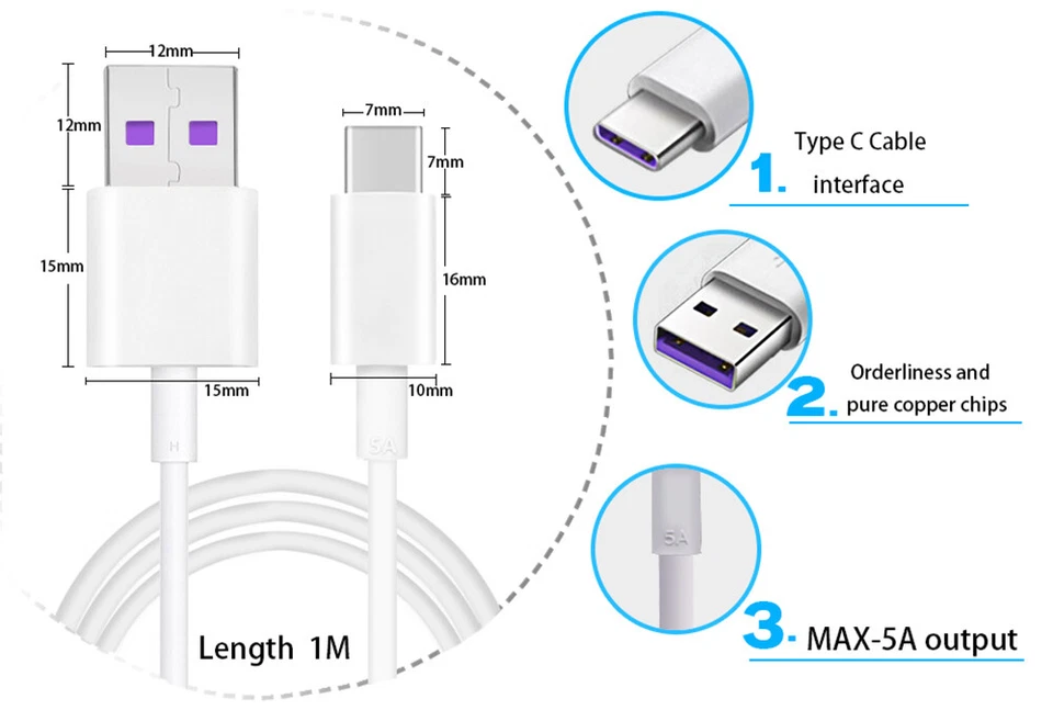 USB 3.1 Type-C Male To USB 3.0 Male Chargers Converter Fast Data Cable Huawei - Image 4 of 4