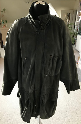 NAPPA Damen Herren Leder Long Jacke grau L tolles Futter