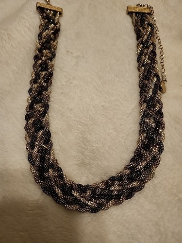 Dana Buchman Copper Tone Braided Mesh Necklace Chunky Rich - Picture 11 of 11