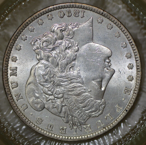 1890 Morgan Silver Dollar Scratch on Reverse Old Album Coin - Picture 6 of 6