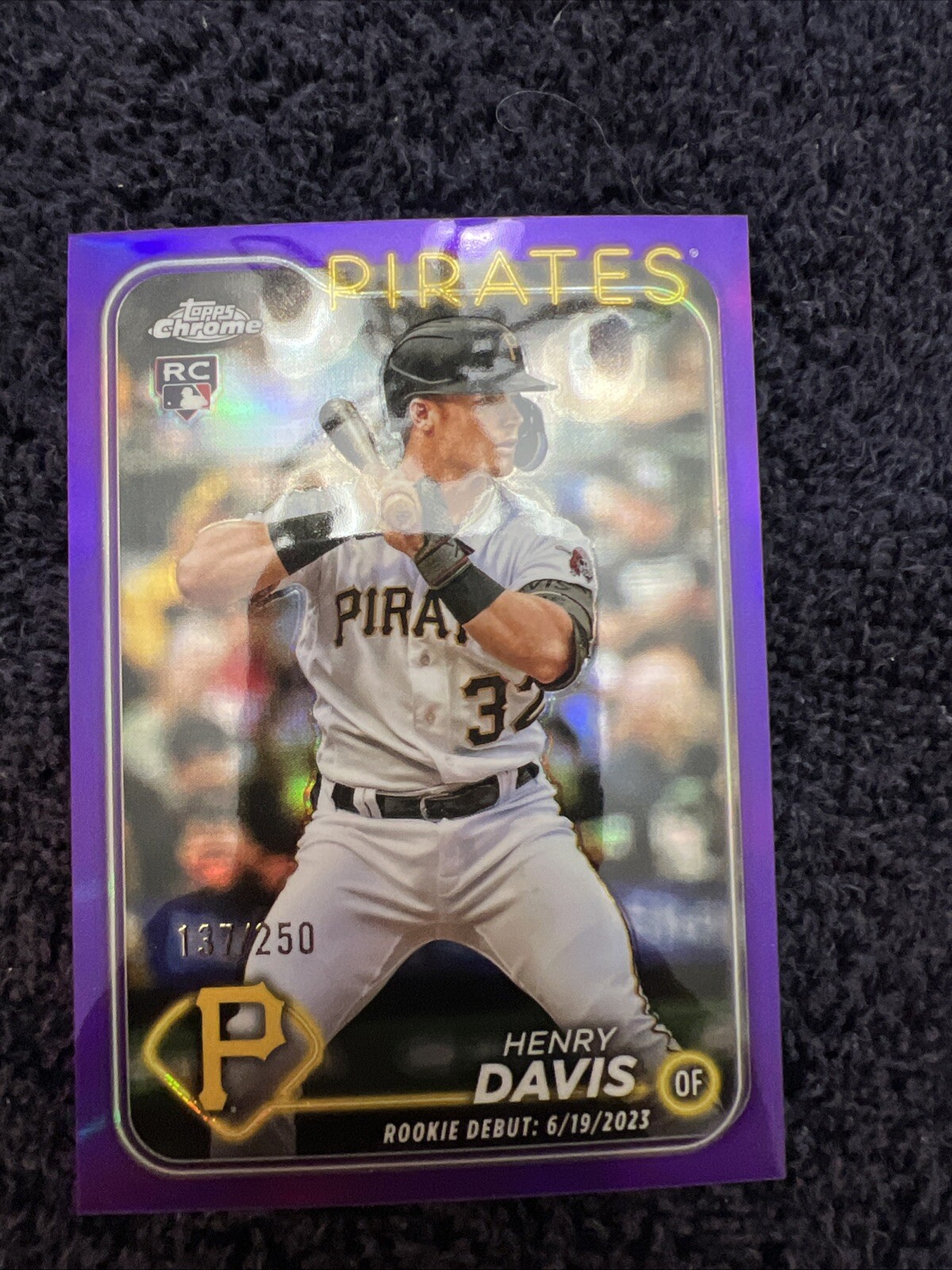 2024 Topps Chrome - #260 Henry Davis (RC) Purple Refractor 137/250