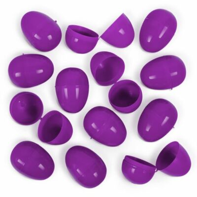 12 ct. - Purple Plastic Easter Eggs - Decor / Hunts / Kids / Fill-able / Fun Toy