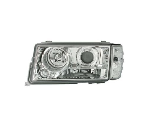 Set Headlights TFL for Mercedes 190E W201 1983-1993 VP515 Clear Glass Chrome LHD - Picture 3 of 5