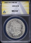 1921-D $1 Morgan Silver Dollar ANACS MS 62 | Uncirculated UNC