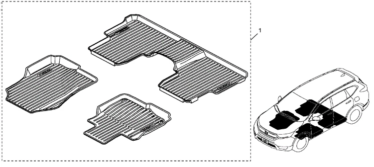 正品本田 CR-V 全季脚垫(高墙)适合:2017 - 2022 CR-V — 第 2/3 张图片