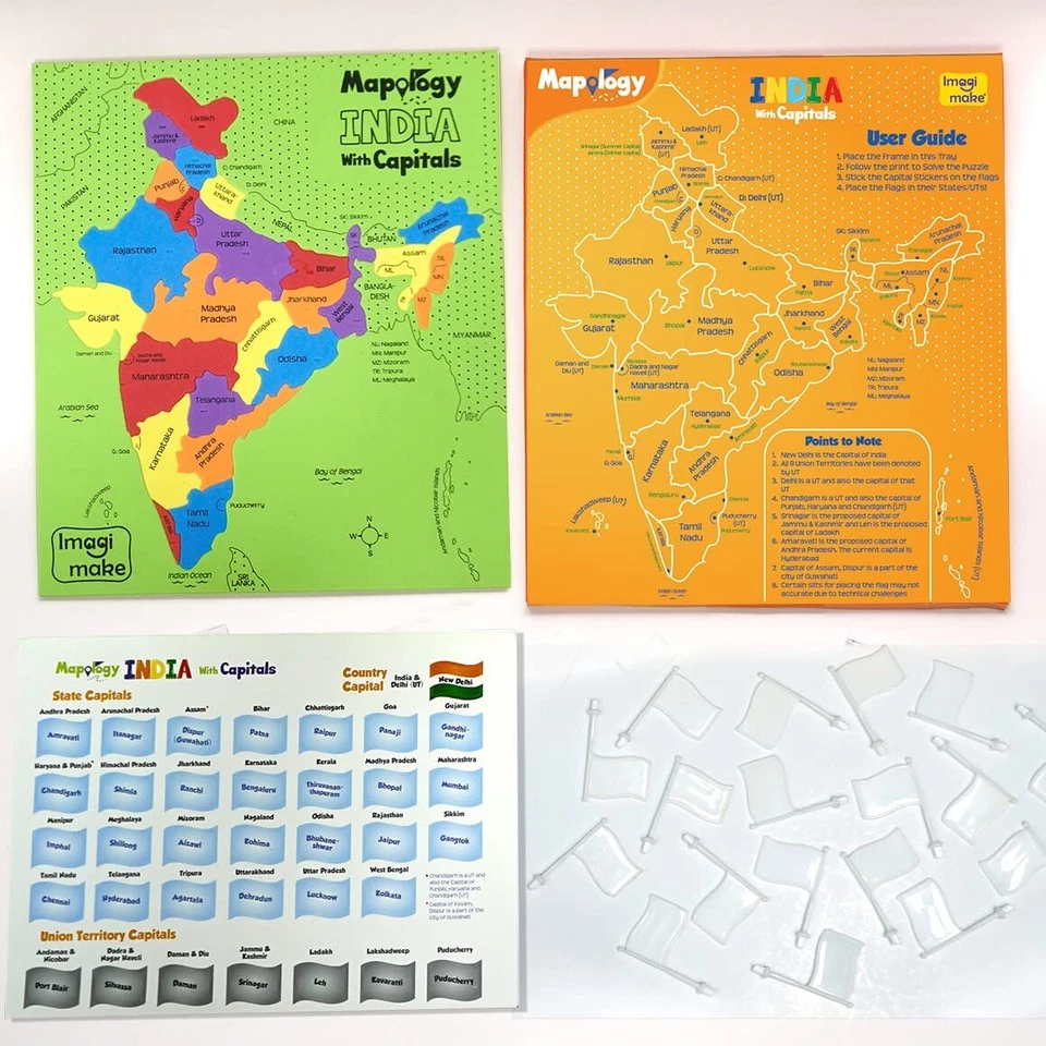 Mapology India Puzzle with State Capitals – 25 Pc Foam Educational Toy Gift - Image 3 of 4