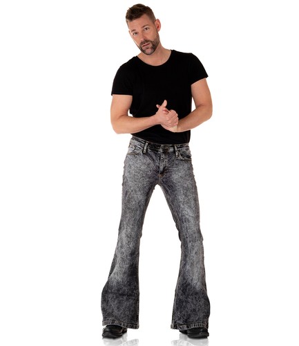 Jeans uomo Comycom pantaloni a zampa "STAR BLACK J." - Foto 2 di 9