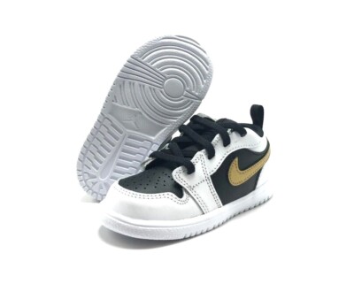NEW* TODDLERS BABY NIKE AIR JORDAN 1 LOW ALT (TD) WHITE / GOLD