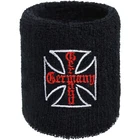 GERMANY sweatband terry cloth iron cross heavy metal iron cross black