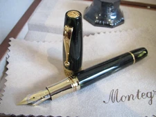 Montegrappa Extra 1930 Bamboo-Green Vermeil Fountain Pen Medium 18kt nib MIB
