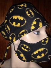 Batman Scrub Cap Hat  Face Mask Dentist Gorro Enfermera Superhero