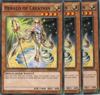 yugioh 3x Herald of Creation SR02-EN007 COMMON 1AUFLAGE ENGLISCH