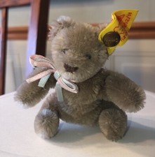 Vintage 3  Tall Steiff Mohair Teddy Bear Light Brown 0202/11 Miniature Button