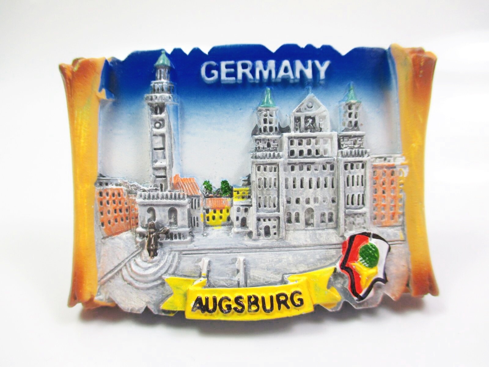 Augsburg Poly Magnet Bavaria Germany Souvenir City View New