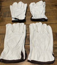 Lot of 4 Pairs Assorted Leather Work Gloves Size Large