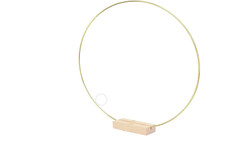 One 12 Inch Metal Floral Hoop Centerpiece Wreath Ring with Wooden Stand NEW