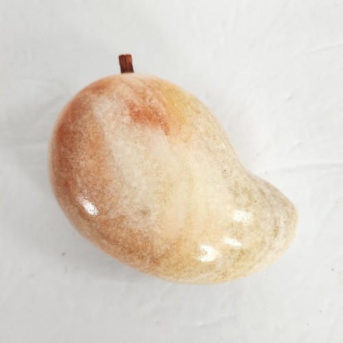 Vtg Marble Alabaster Mango Stone Fruit Table Decor Paperweight Figurine 3 3/4" - Picture 3 of 12