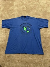 Screen Stars Best Adult T-Shirt XL Blue Vintage From Borders To Bridges Tee 90s