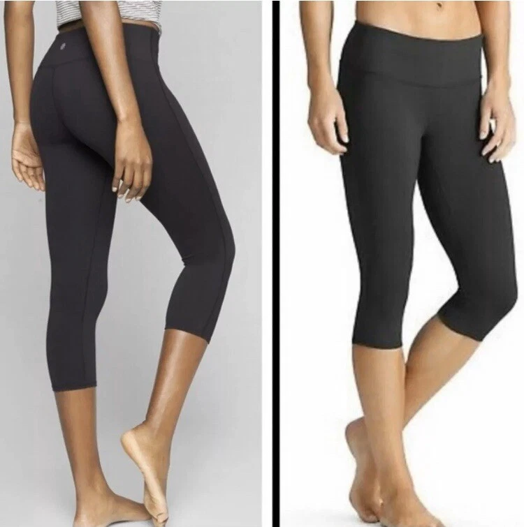 Athleta Chaturanga Capri Crop Leggings Charcoal Black Womans 305922