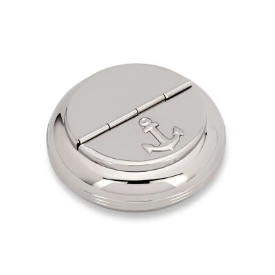 NKLAUS 10cm Table Folding Ashtray Brass Solid Silver Anchor Ashtray Maritime