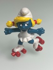 Smurfs - 20126 Roller skate Smurfette Vintage PVC Figure 1981