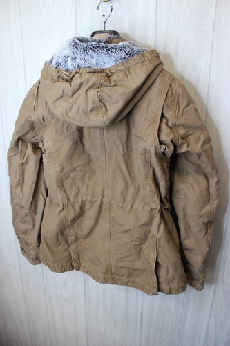 NOBLE Outfitters Coat Boys Youth L Brown CANVAS Full Zip Jacket Hooded - Picture 7 of 8