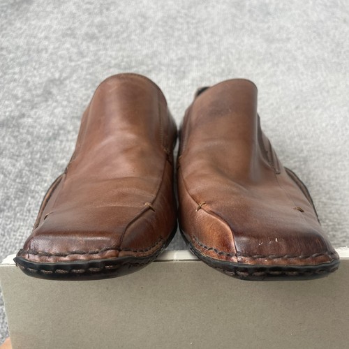 Steve Madden Schuhe Herren Größe 10,5 Braun Leder Templin Fahrrad Zehenhalbschuh Eckig - Bild 11 von 12