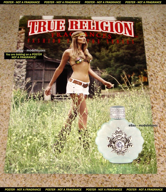 TRUE RELIGION Women's Fragrance POSTER Amber Arbucci - 22" x 28" TWO-SIDED