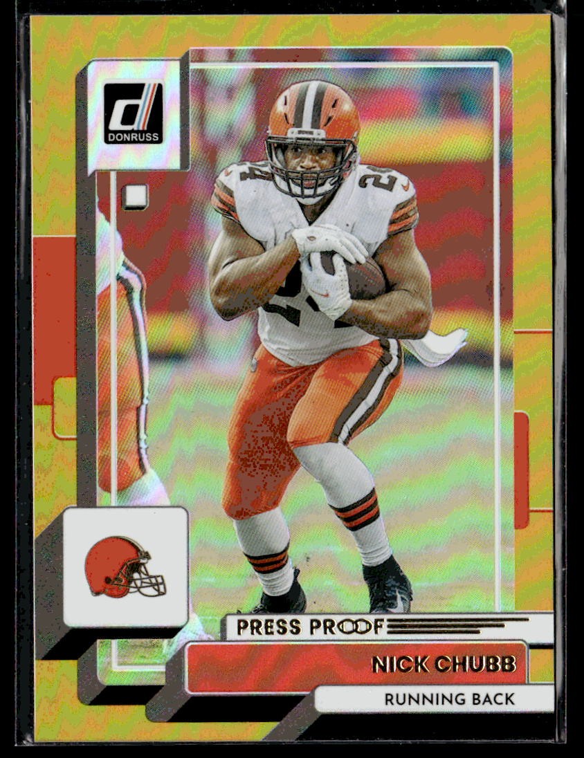 2022 Donruss Premium Press Proof Nick Chubb #210 Cleveland Browns