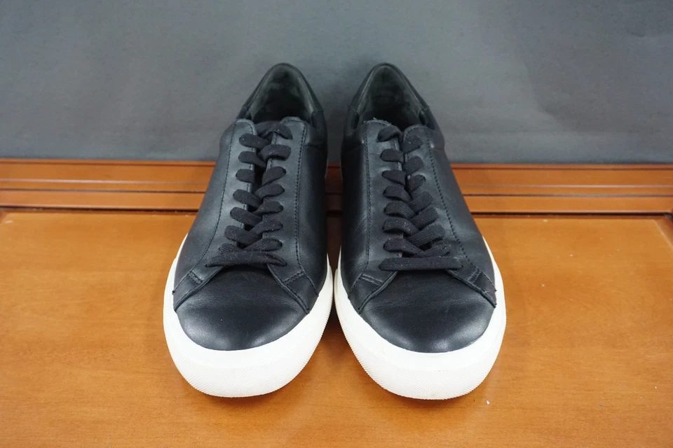 Tênis Vince Fulton Masculino 10 EUA Couro Preto Top Baixo com Cadarço Casual Wear - Imagem 2 de 4