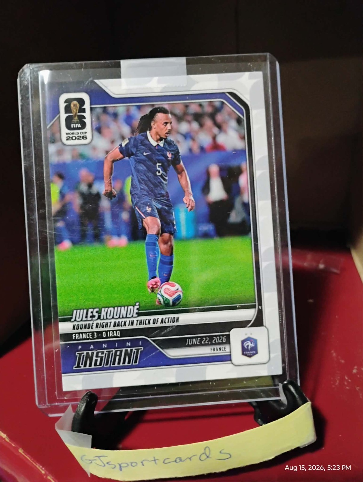 2026 Panini Instant FIFA World Cup #94 Jules Kounde France PR:117 Ships ASAP
