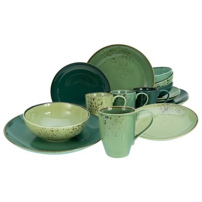 CreaTable 33321 Kombiservice Nature Collection Green Life für 4 Personen, Steinz