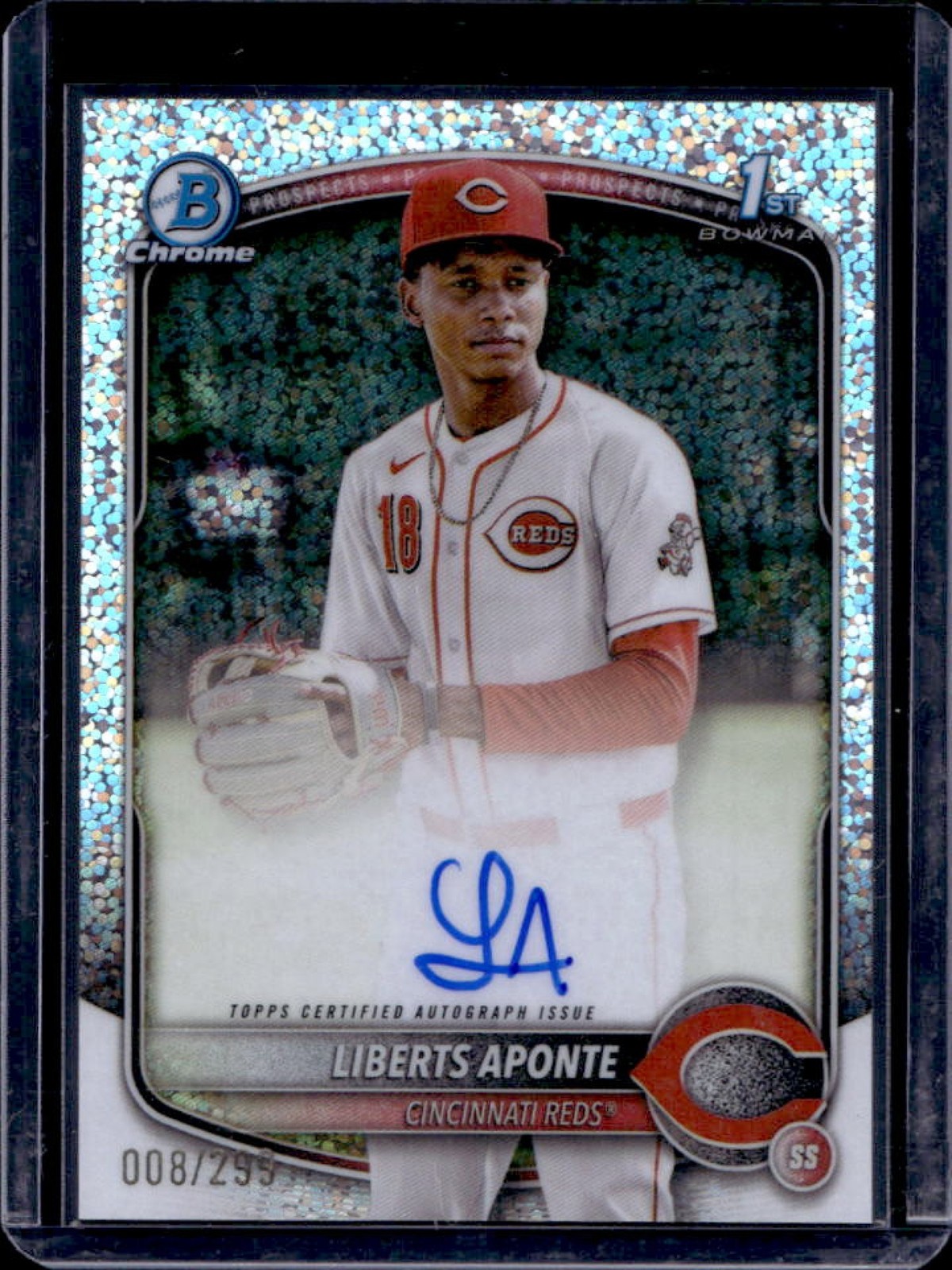 2025 Bowman Chrome Liberts Aponte Auto Speckle Refractor 1st #8/299