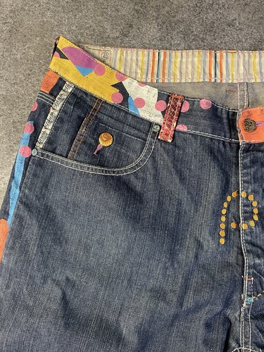 Parish Nation Jeans Men’s 40 X 32 Wide Leg Baggy Y2K Vtg Rare Graphic Print - Picture 2 of 13