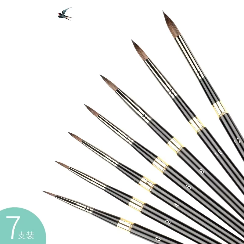 7 pcs travel artist brushes, portable watercolour set for acrylic, gouache & ink - Image 4 of 4