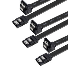 SATA Cable III, 3 Pack SATA Cable III 6Gbps 90 Degree Right Angle with Locking L