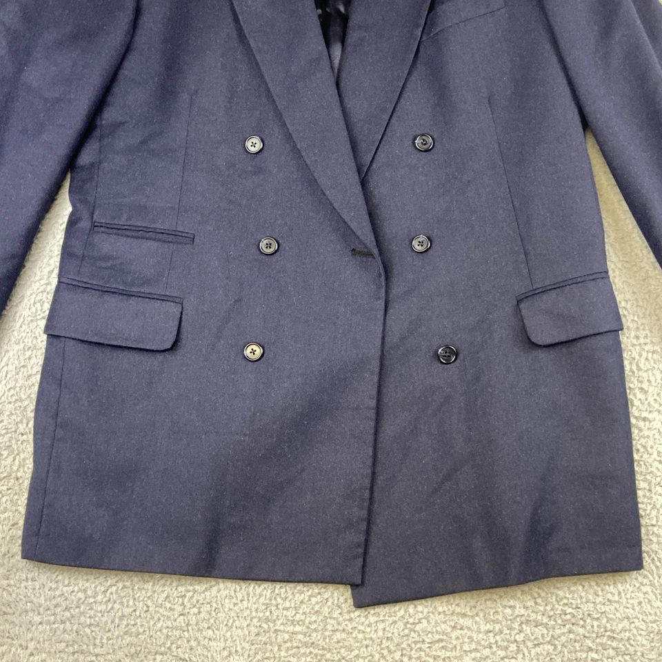 Blazer Abrigo Deportivo Vintage Aquascutum Para Hombres Azul Marino 100% Lana Doble Pecho 44 Foto 4 de 4