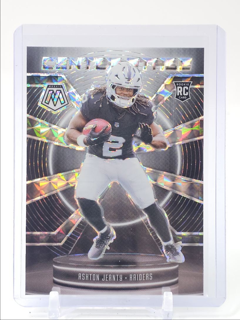 ASHTON JEANTY 2025 MOSAIC CENTER STAGE ROOKIE SILVER MOSAIC PRIZM RC Q0282