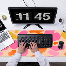 Boho Pink Desk Mat Modern Abstract Cute Large Mouse Pad XL 31.5X11.8In 3Mm No...