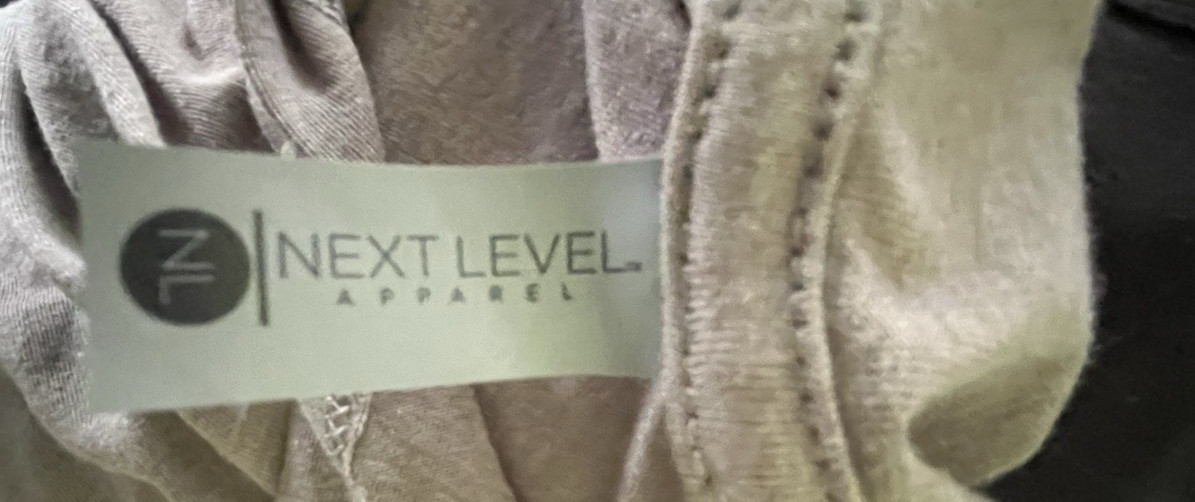 NEXT LEVEL Men's TRIBLEND Light Brown Long Sleeve Hooded Shirt Sz. L