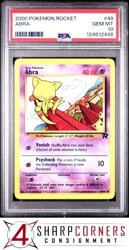 2000 POKEMON ROCKET #49 ABRA PSA 10