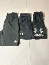Adidas Under Armour Athletic Shorts Youth M Black Regular Athleisure Lot Of 3